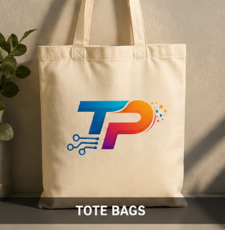 Techy Print - Luxury Canvas cotton tote bag custom mockup