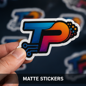 Techy Print - Holographic stickers laptop decal mockup